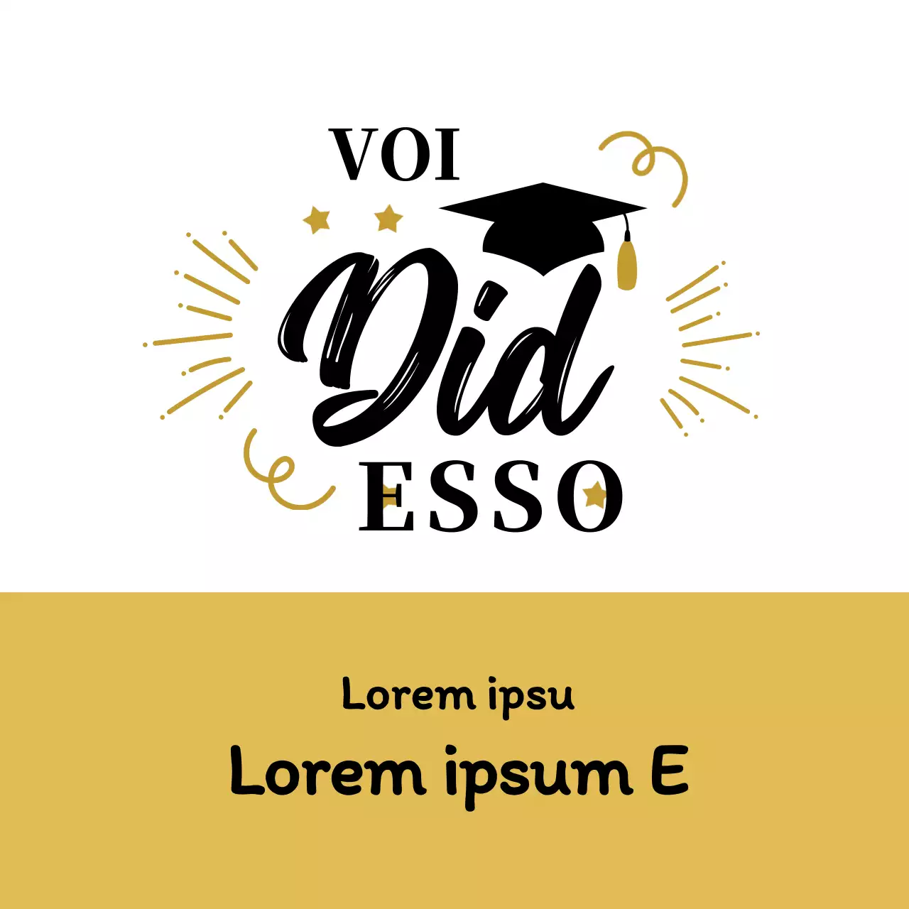 Illustrazione nera e oro della celebrazione della laurea