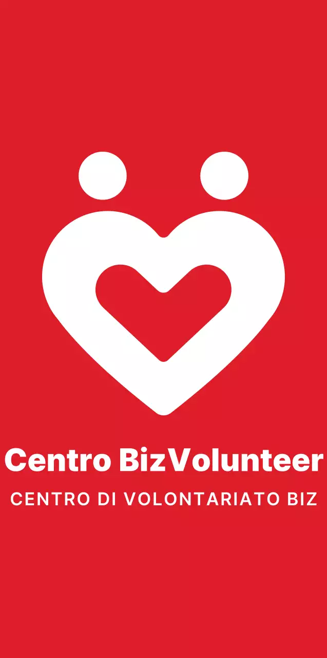 Logo semplice e moderno con simbolo del cuore in bianco e rosso per centri di volontariato e promozioni