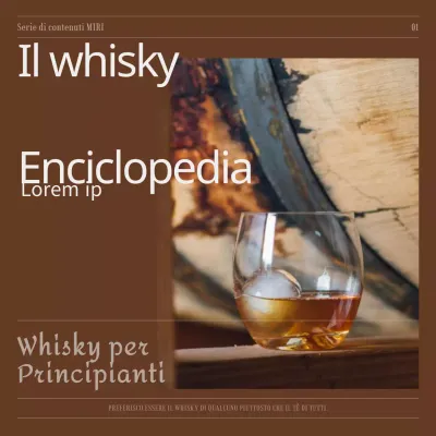 Un'enciclopedia concisa con sfondo marrone e caratteri bianchi serif e corsivi.