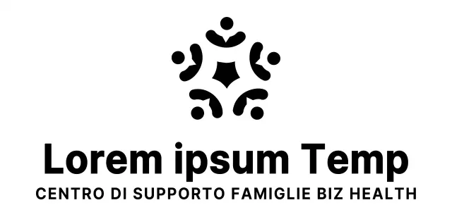 Stile del logo simbolico e pulito per l'informazione e la promozione delle informazioni del centro di assistenza domiciliare