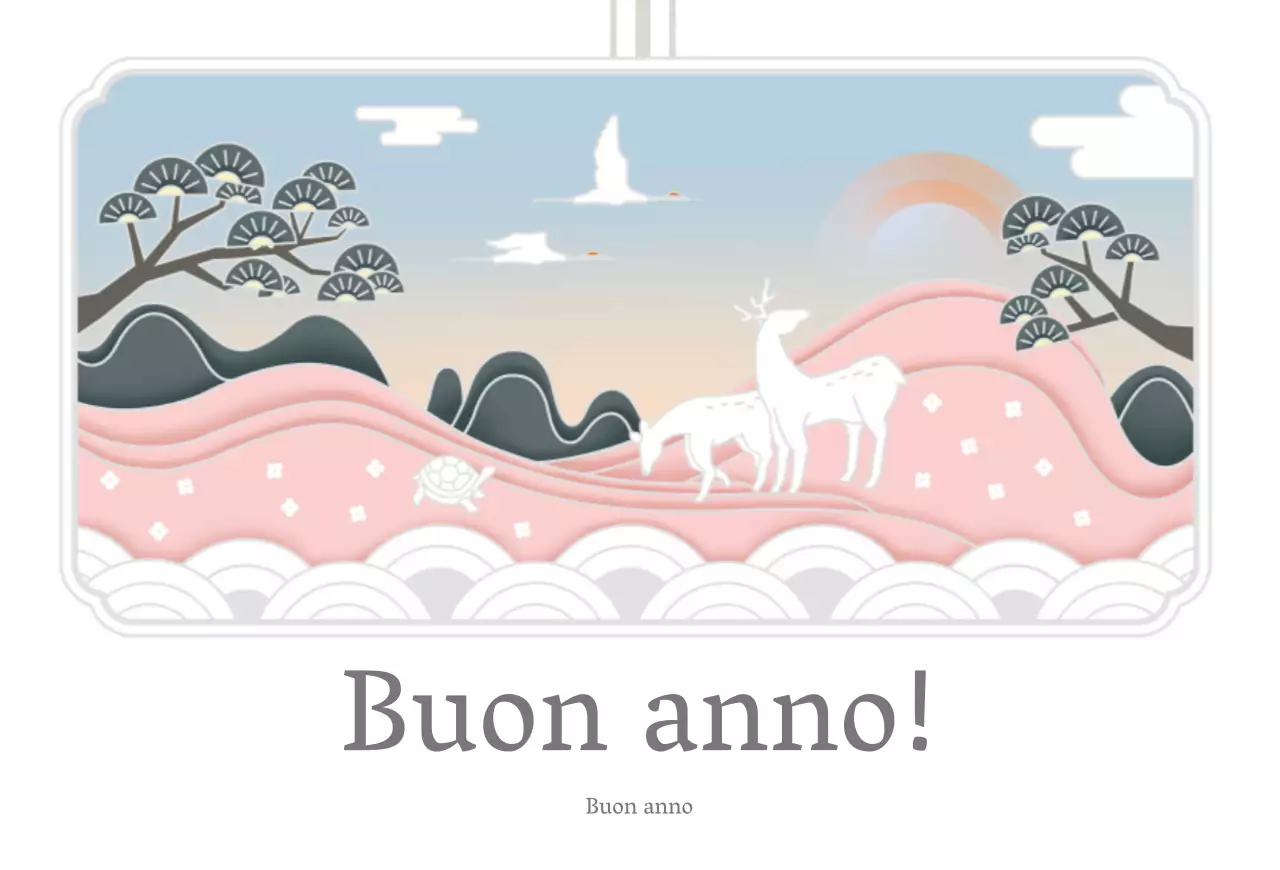 Cartolina d'auguri illustrata bianca di lusso per il nuovo anno