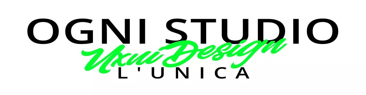 Logo dello studio di design elegante con due font: verde fluorescente e nero