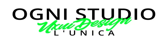 Logo dello studio di design elegante con due font: verde fluorescente e nero