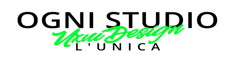 Logo dello studio di design elegante con due font: verde fluorescente e nero