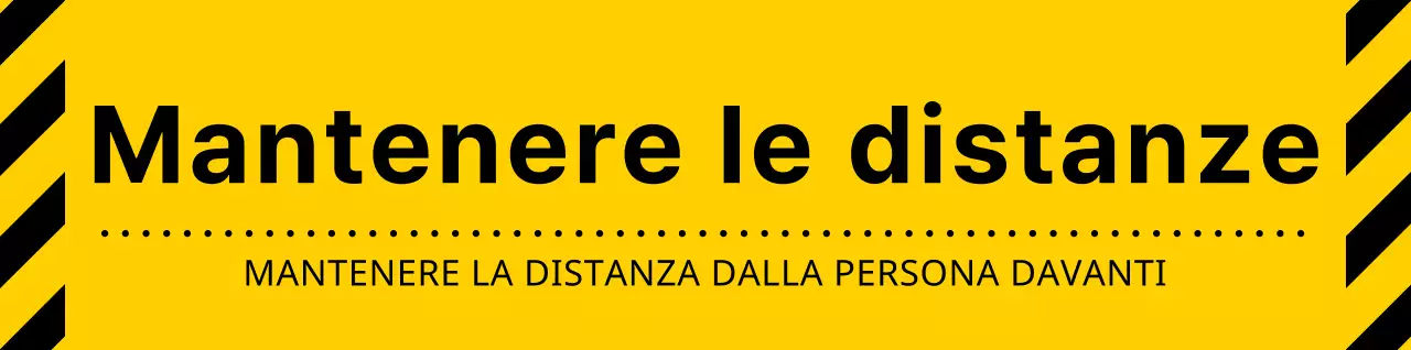 Stile semplice e pulito per la combinazione di icone e testo in giallo e nero Avvertenze di distanza