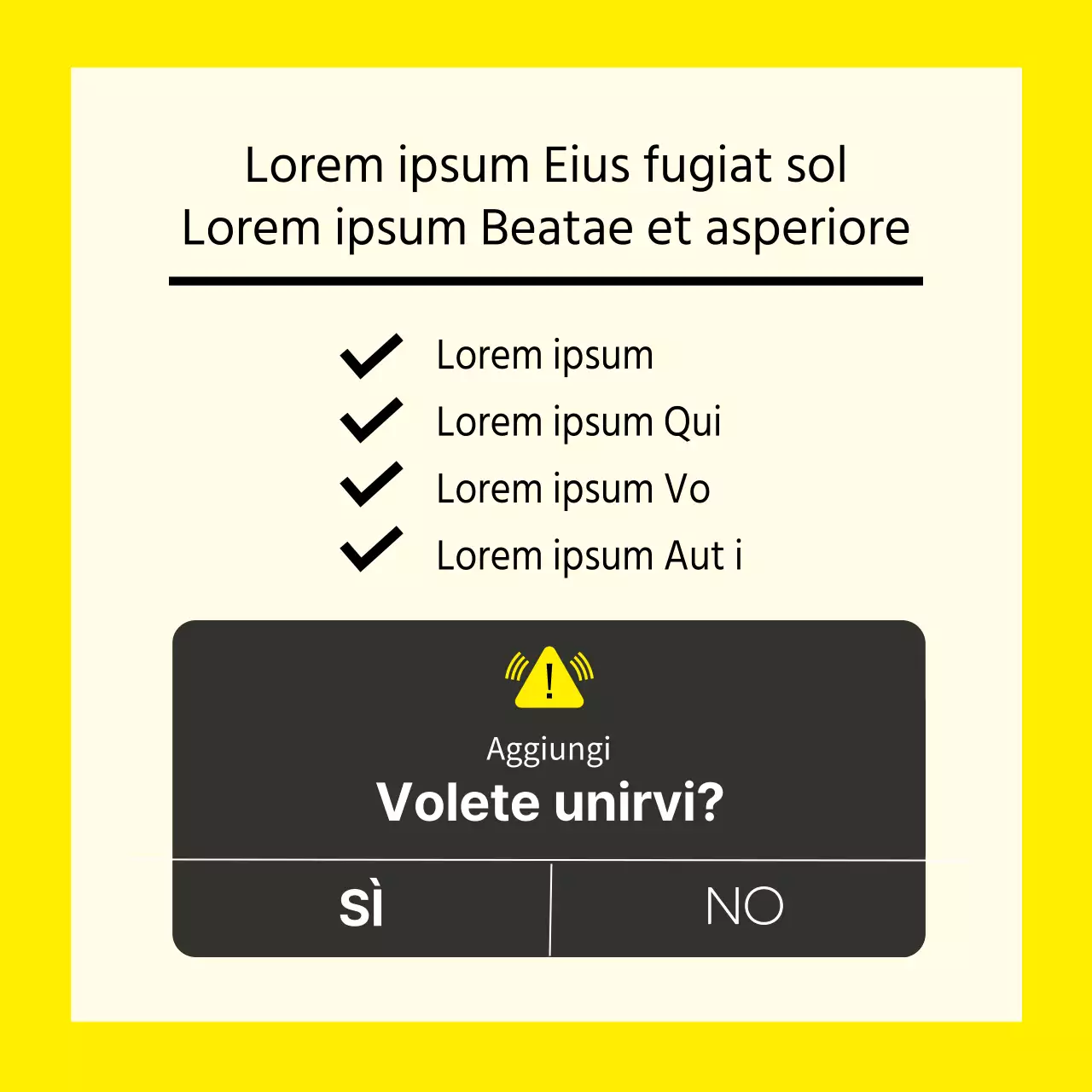 Un semplice post giallo e nero per la lista dei desideri di fine esame