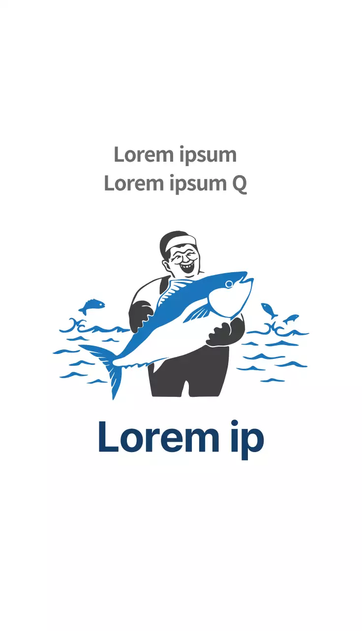 Illustrazione blu Pesca pulita