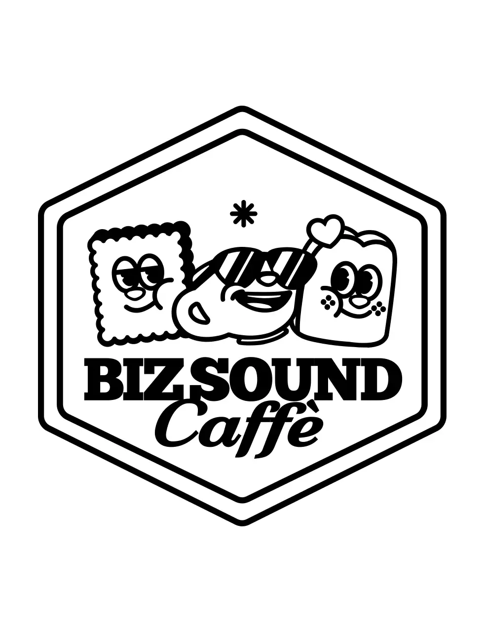 Semplice e carino emblema illustrato logo stile caffè