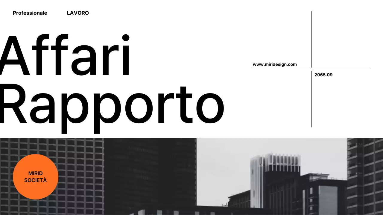  Relazione aziendale minimalista in arancione e nero