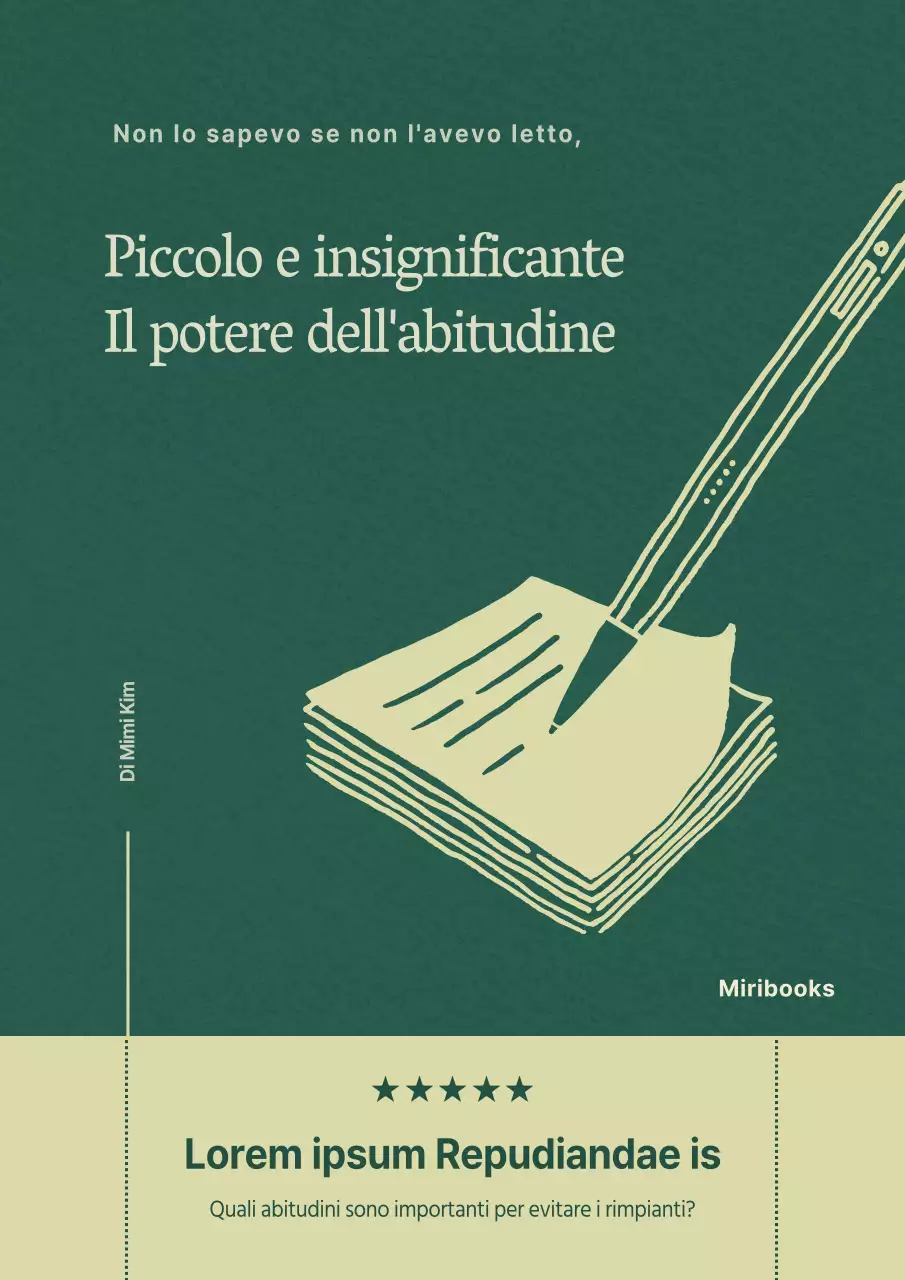 Concetto con illustrazione di nota scritta a mano in colori verdi tenui