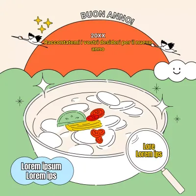 Illustrazioni di Capodanno con linee carine