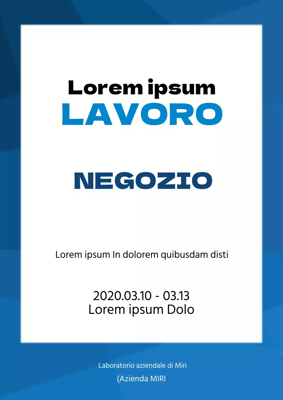 Un semplice scambio testuale in blu