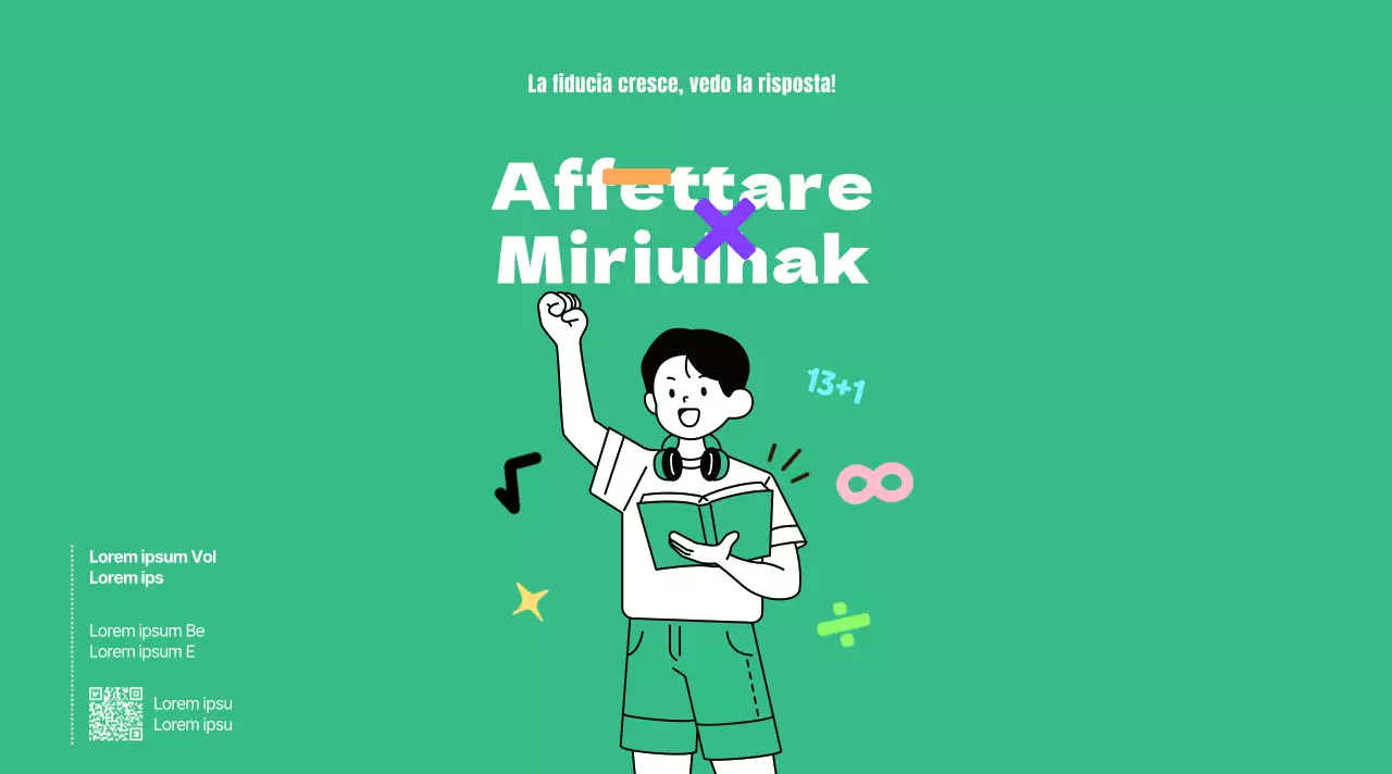 Scuola di matematica secondaria con illustrazione di studenti in verde