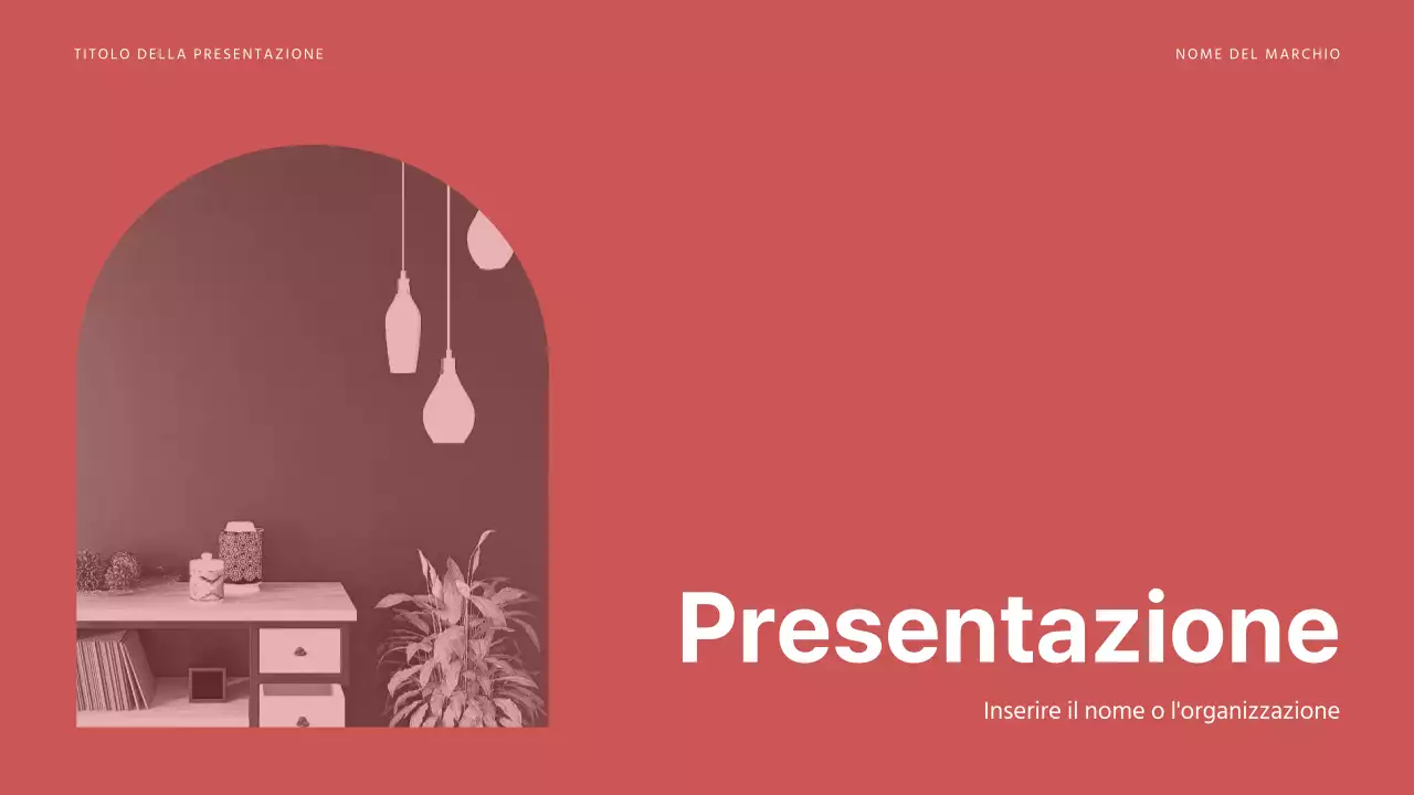 Presentare diversi layout in tonalità rosse e tranquillizzanti