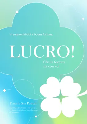 Semplice opera d'arte a forma di quadrifoglio in verde menta