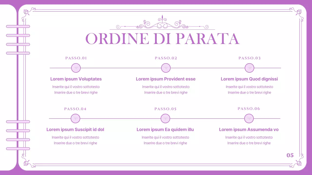 Piano per la parata del parco divertimenti in viola, dalle linee pulite