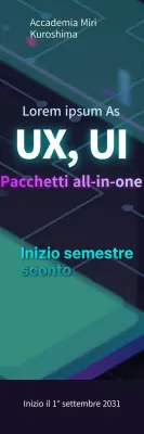 Video banner animato GIF sui saldi per il rientro a scuola in viola e verde acqua