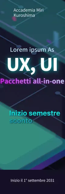 Video banner animato GIF sui saldi per il rientro a scuola in viola e verde acqua