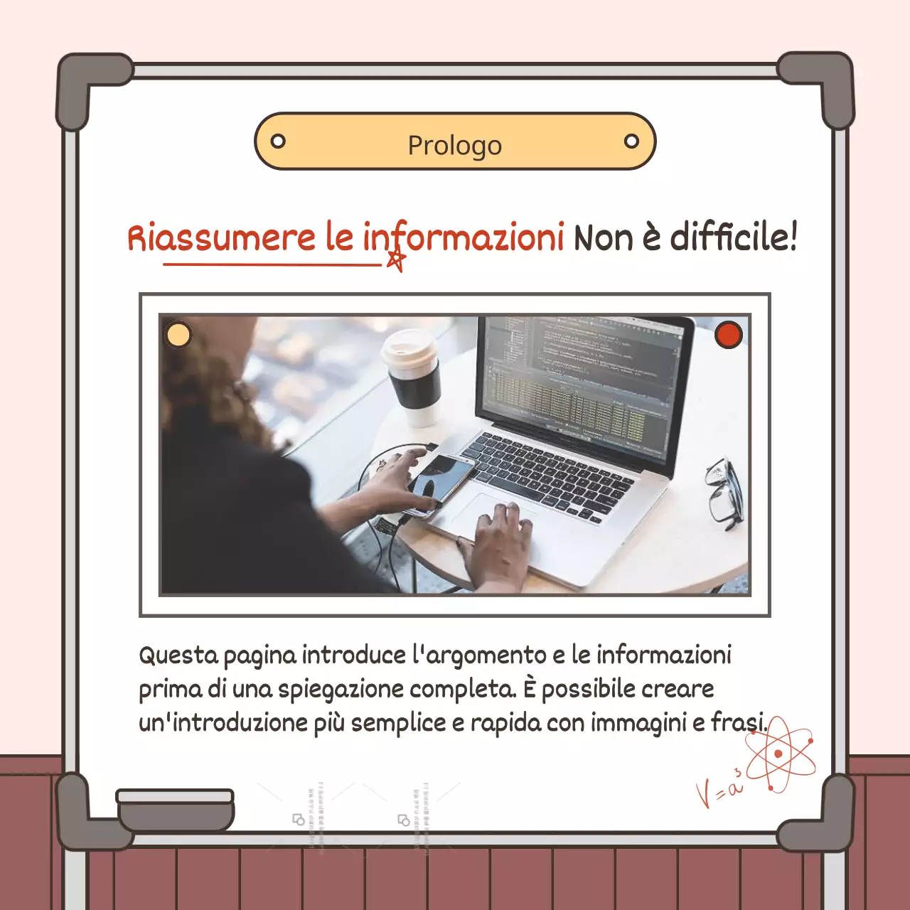 Guida alla sintesi delle informazioni di base in bianco e rosa