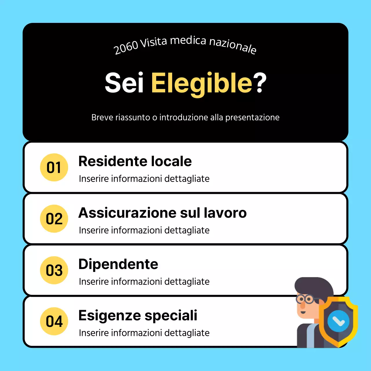 Semplice icona 3D azzurra e nera per vedere chi ha bisogno di un controllo sanitario