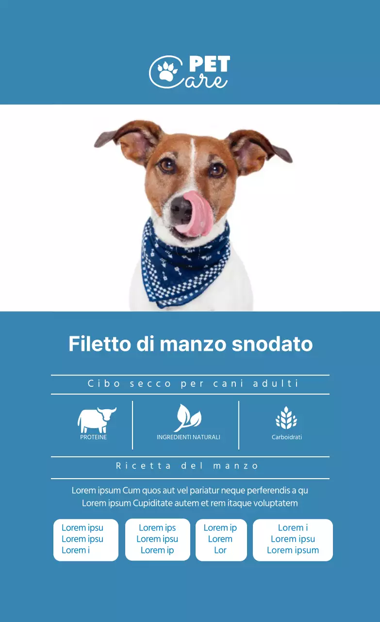 Etichette alimentari ordinate di Blue Dog