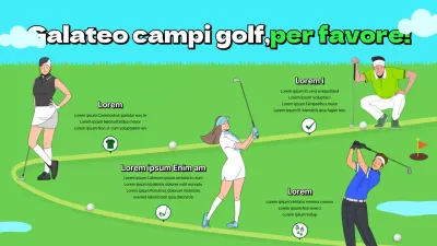 Etichetta del campo da golf con concetto di illustrazione del campo da golf verde
