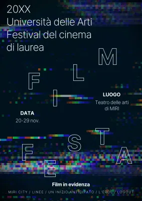 Film effetto glitch con tema nero Graduation Film Festival