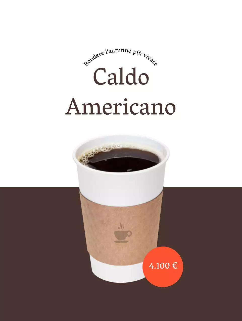 Promuovete il vostro caffè in bianco, marrone a contrasto