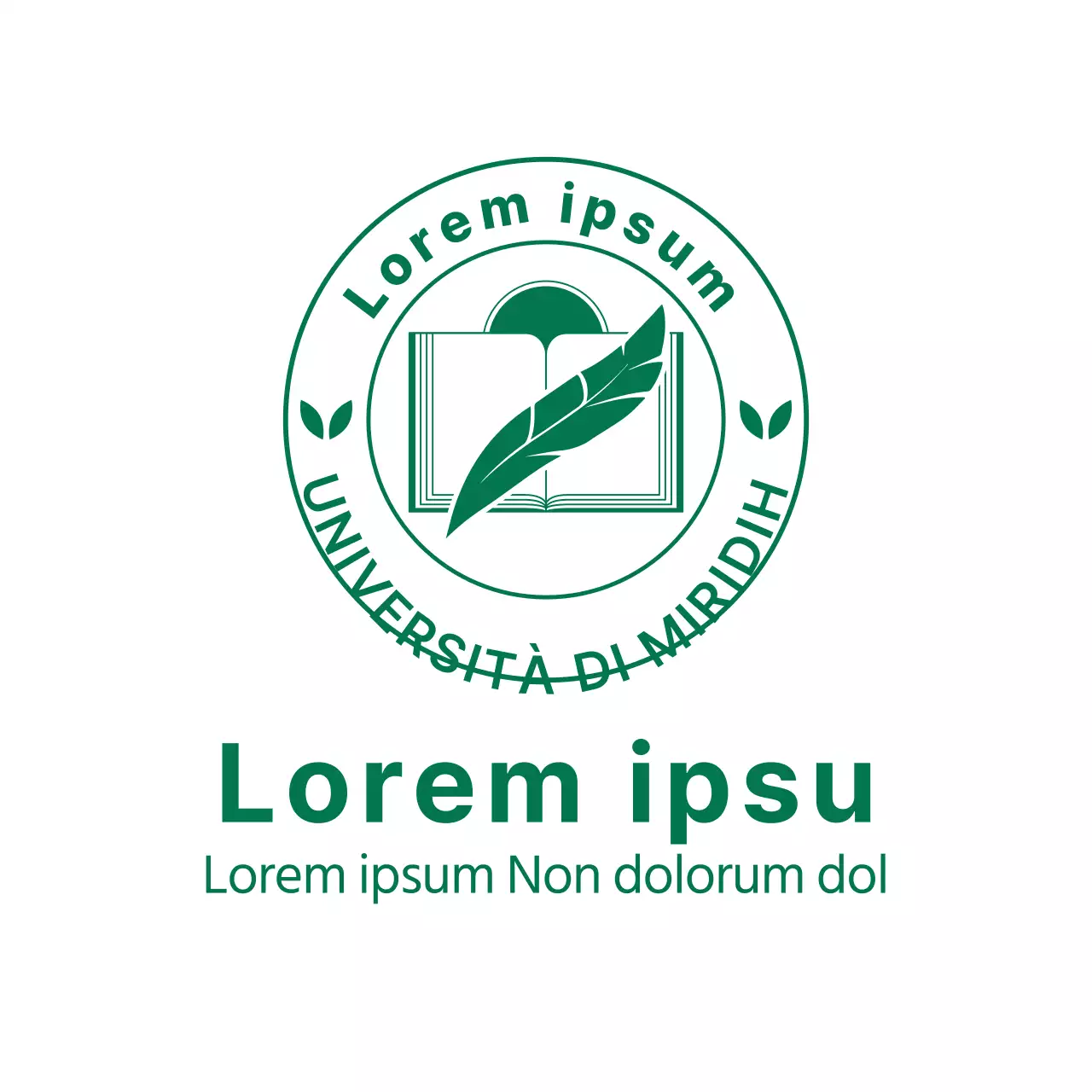 Emblema dell'università in verde