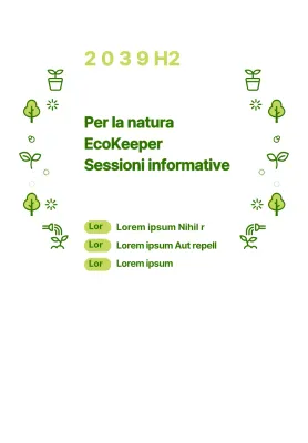 Semplice combinazione di icone della natura in verde e chartreuse Informazioni sul briefing di eco-stewardship