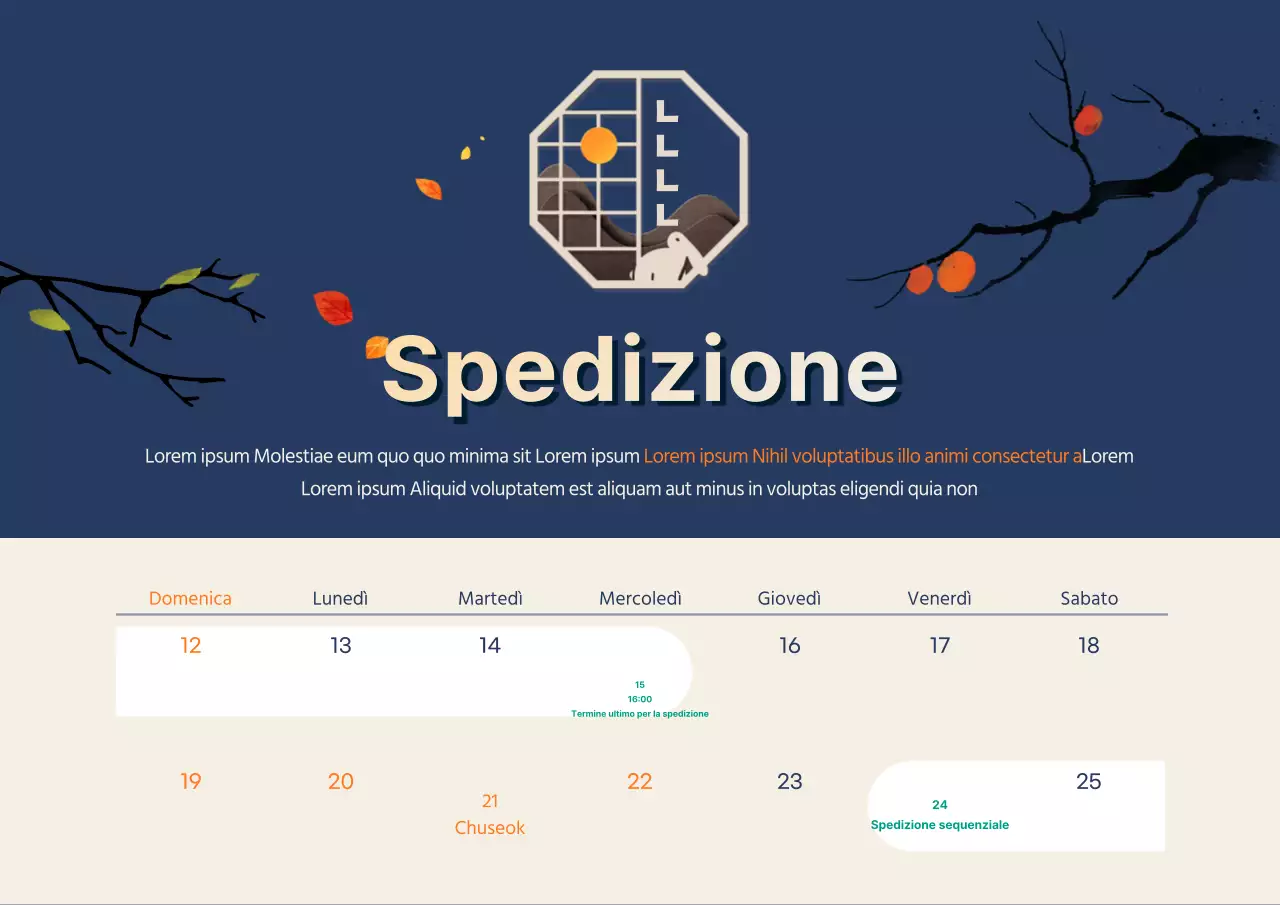 Lettera di consegna per il Giorno del Ringraziamento in una combinazione di colori navy