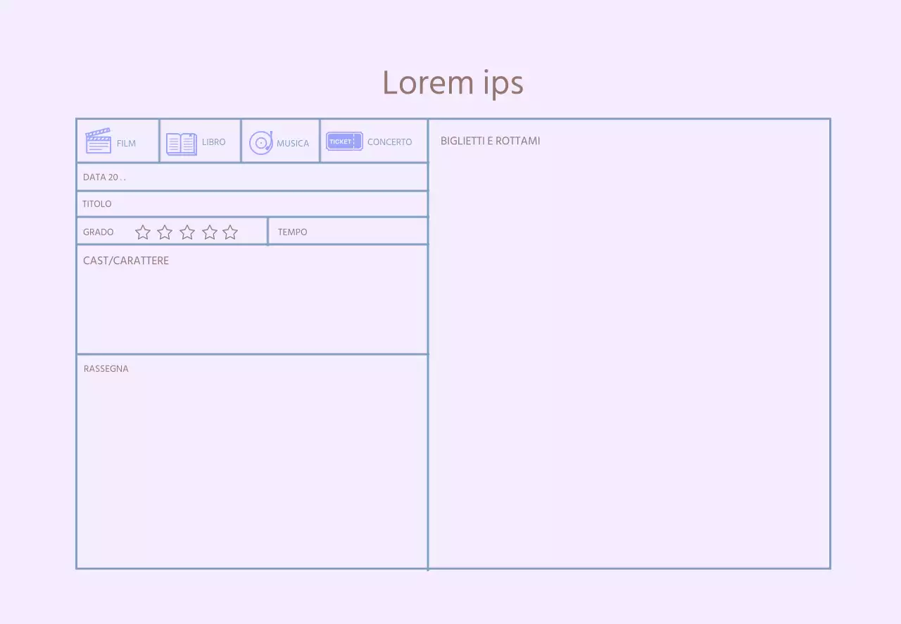 Icona viola Diario di revisione semplice