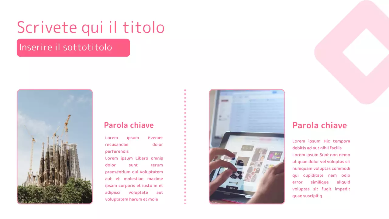 Rosa Presentazione di forme geometriche pulite