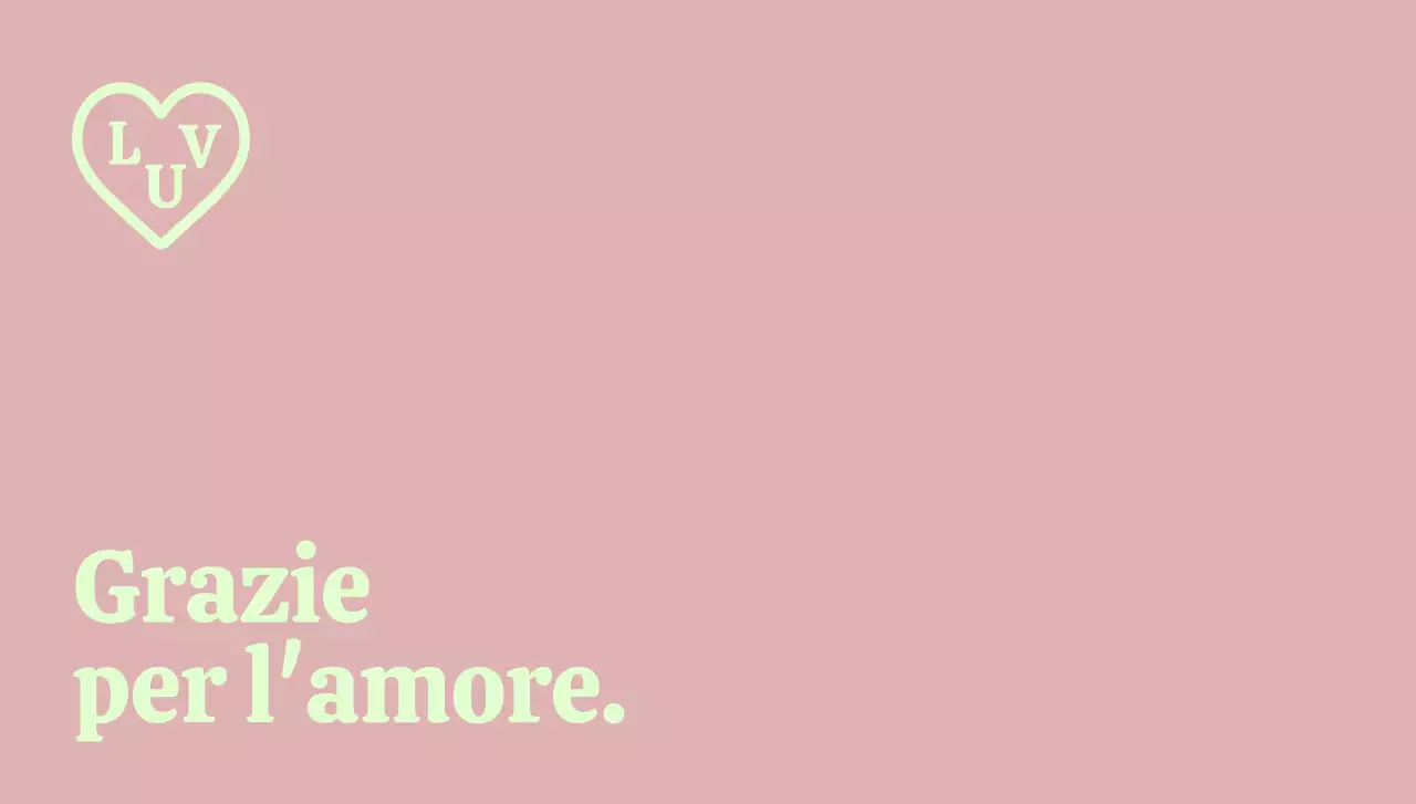 Una busta di ringraziamento semplice e di marca con testo e illustrazione a forma di cuore.