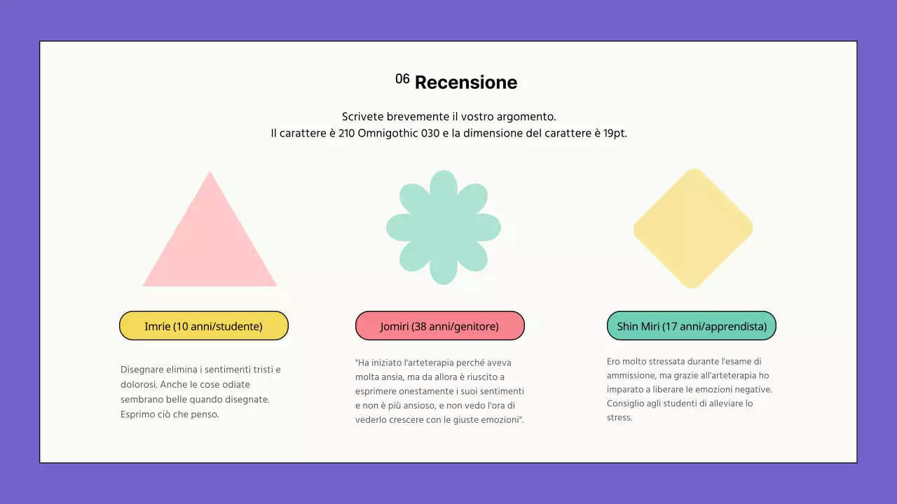 Psicoterapia artistica con le forme nei toni rosa-viola Sillabo dell'istruttore Formazione del portfolio Introduzione dell'istruttore
