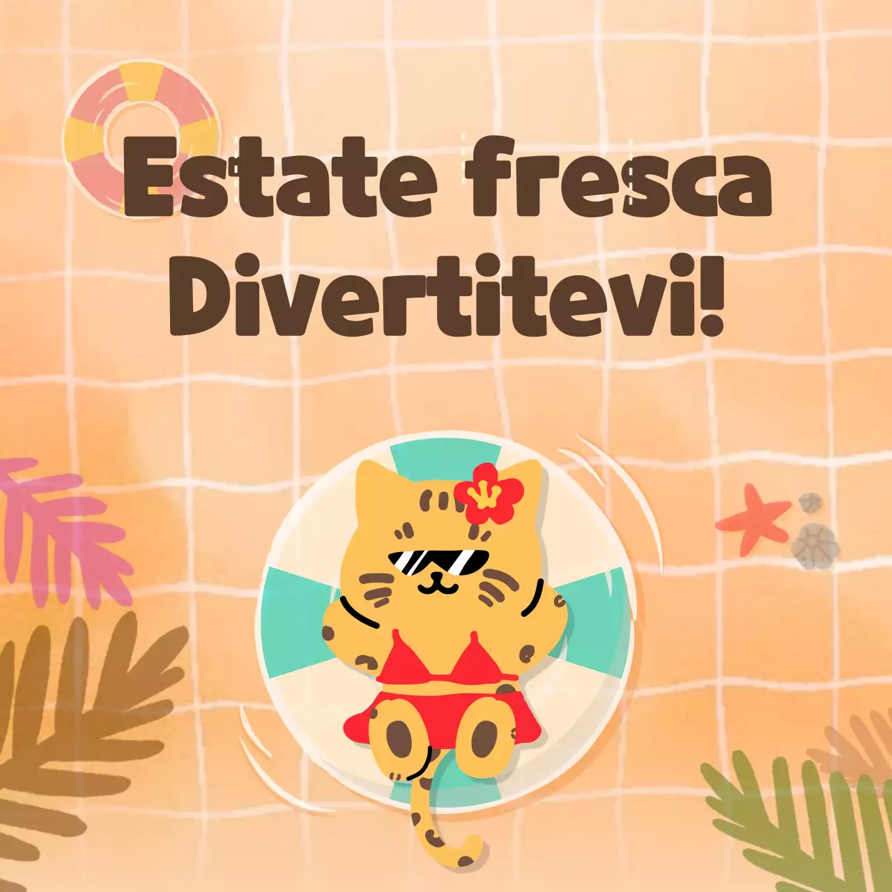 Test psicologico di tipo vacanziero con un simpatico concetto di piscina blu