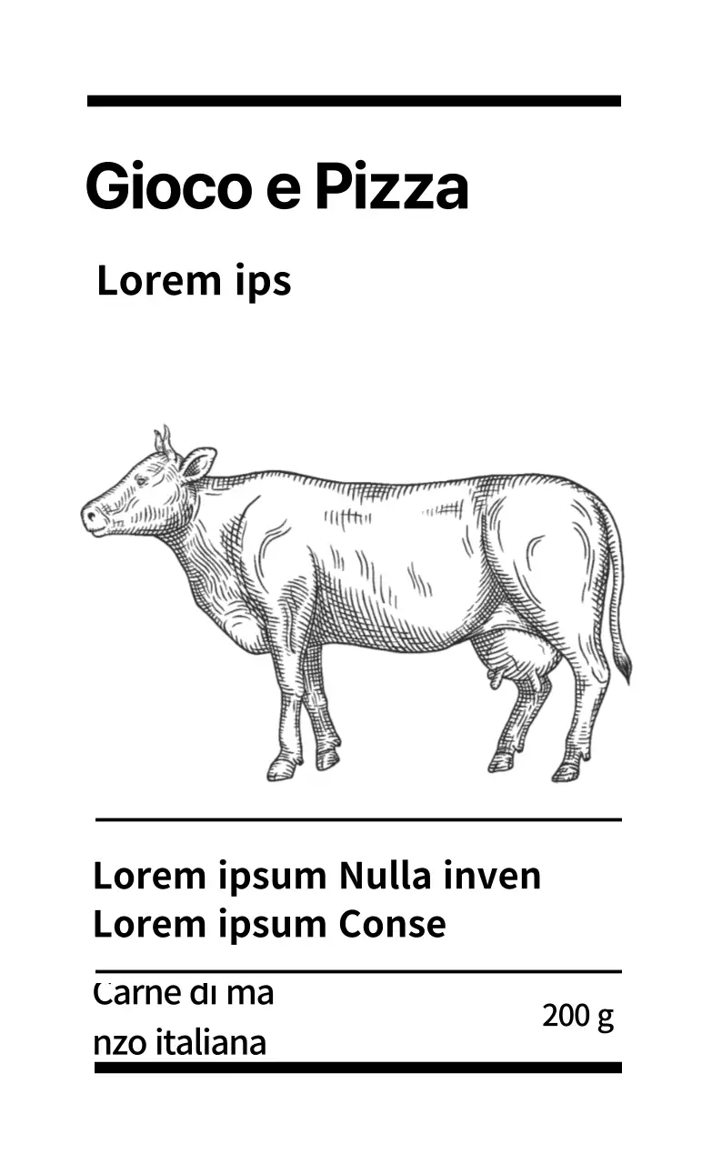 Etichette alimentari bianche illustrate e pulite