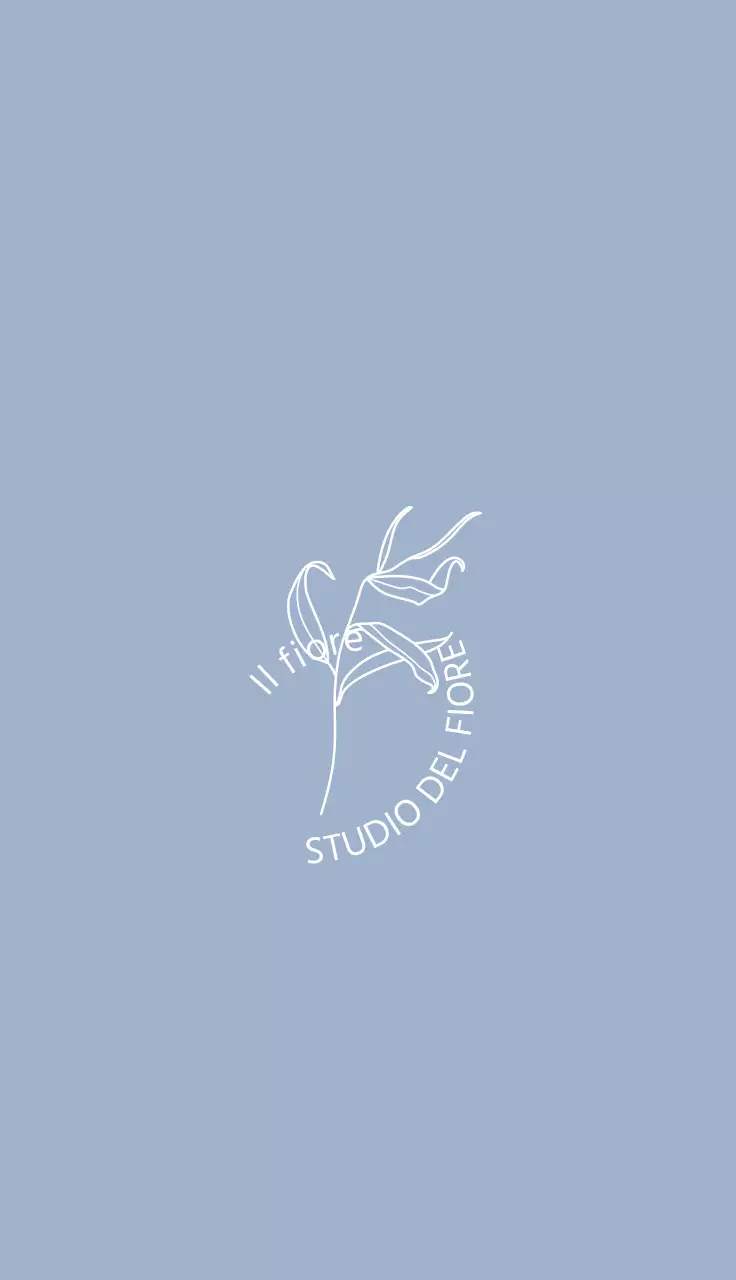 illustrazione blu semplice fiorista vintage