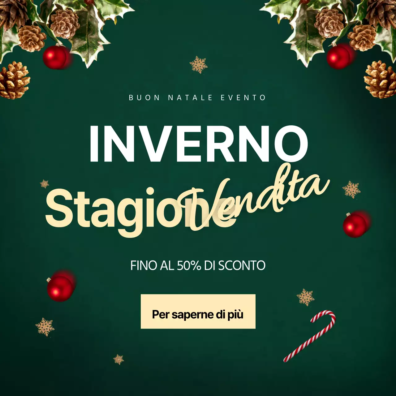 Vendi articoli per feste natalizie in verde e giallo