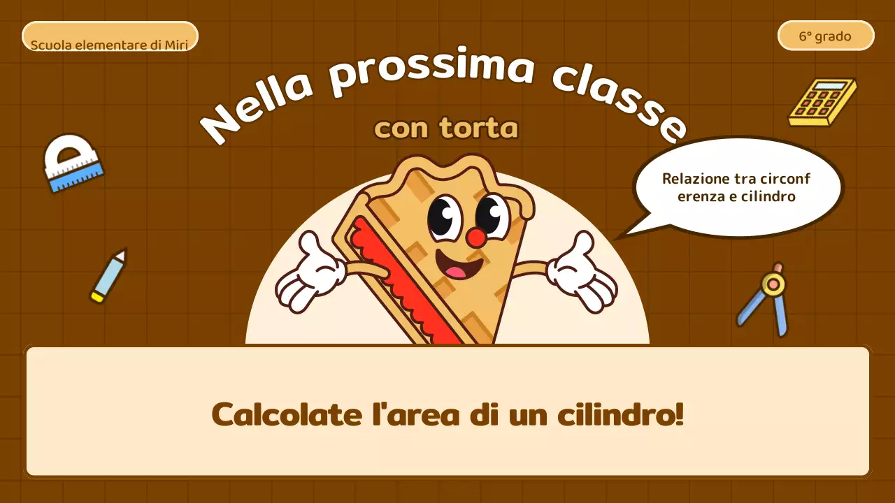 Educazione circonferenziale con cartone animato in beige e marrone