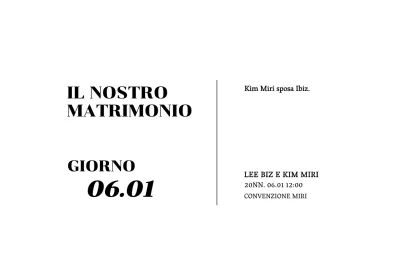 Busta per cartolina di invito a nozze con testo nero