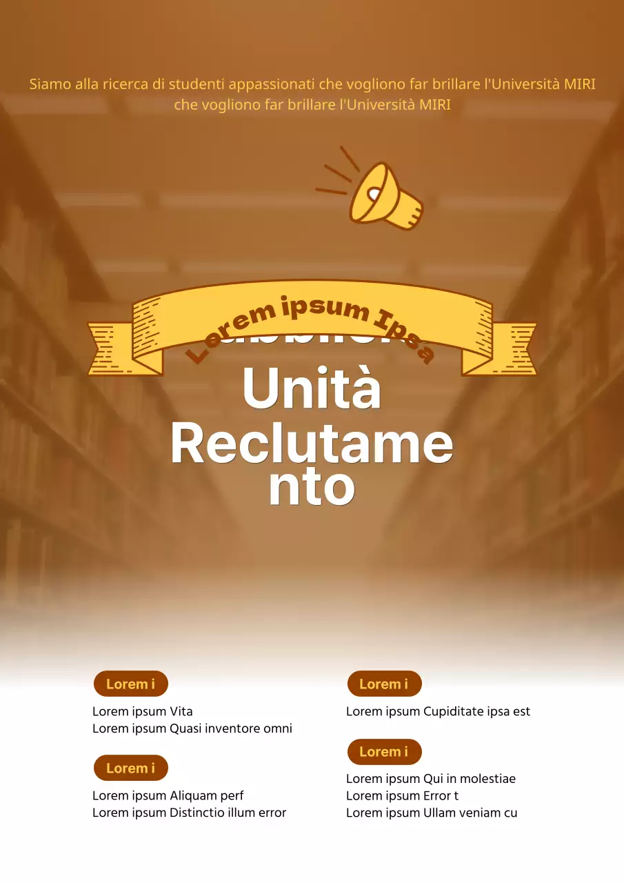 Un semplice annuncio pubblicitario scolastico in marrone e giallo