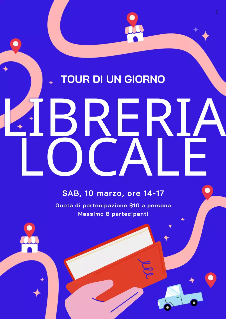 blu rosa mappe di viaggio libreria di quartiere carinaItinerario