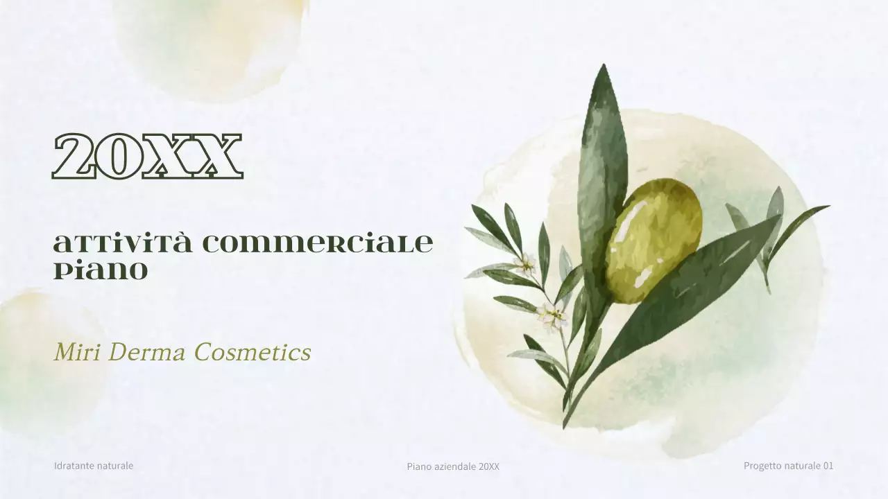 Business plan per un concetto di cosmetica derma verde scuro