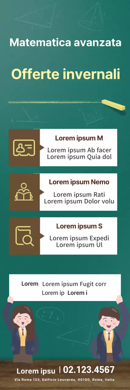 Giallo verde marrone lavagna matematica promozione scuola