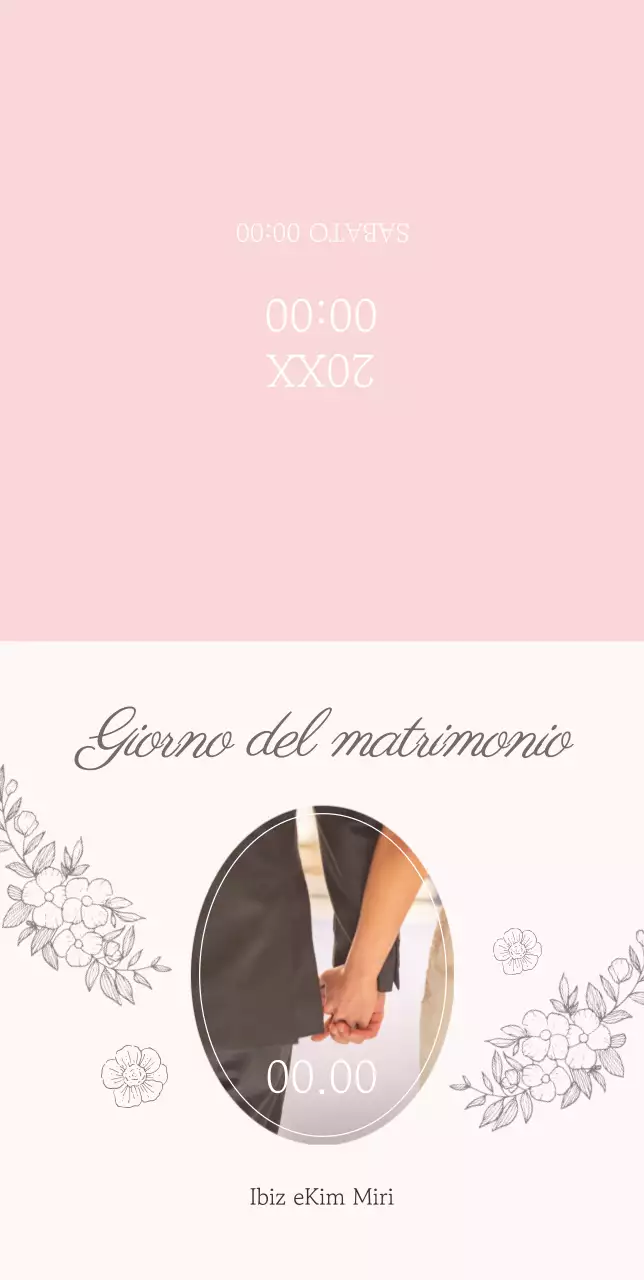 Invito di nozze elegante e di classe con sfondo rosa