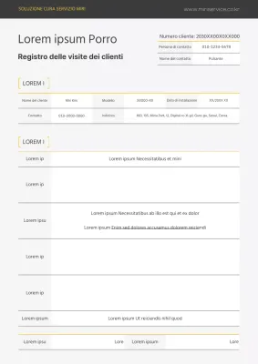 Un semplice diario di visita dei clienti di colore grigio-giallo