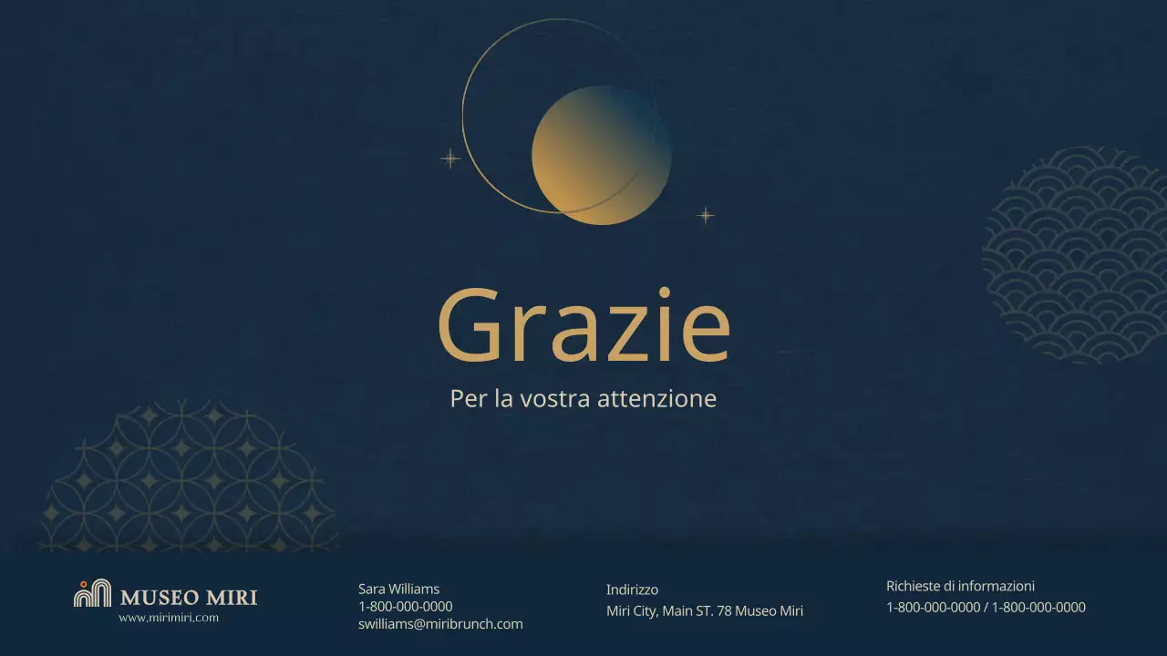 Piano di programma del museo a tema orientale blu