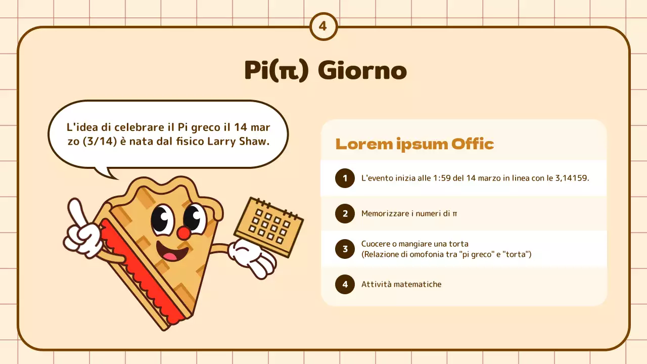 Educazione circonferenziale con cartone animato in beige e marrone