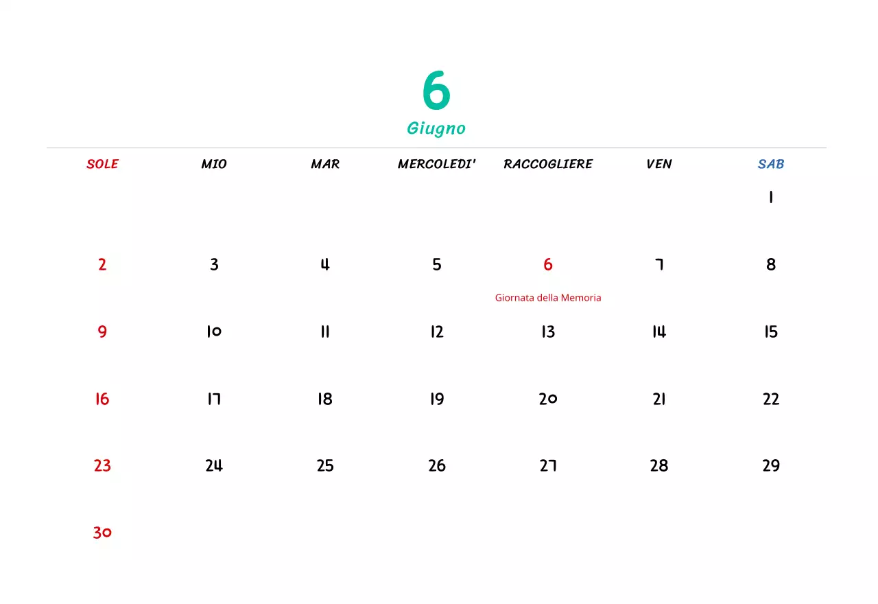 Calendario di Capodanno con simpatiche illustrazioni